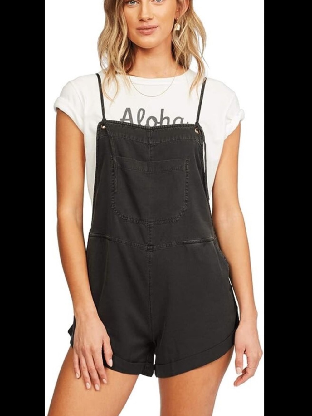Billabong Wild Pursuit Yarn-Dyed Overalls Off Black M
